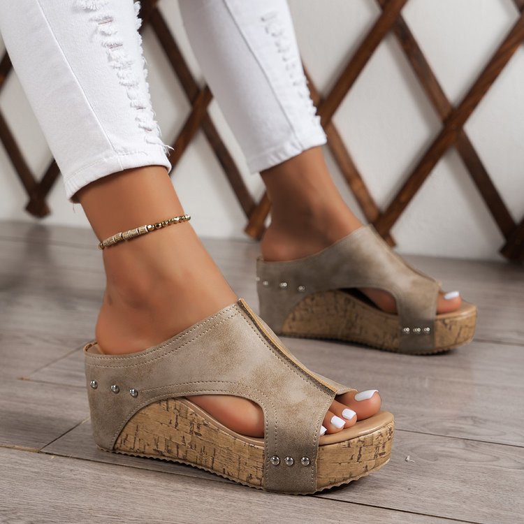 Sandales Compensées Peep-Toe Grande Taille Femme – vue 3